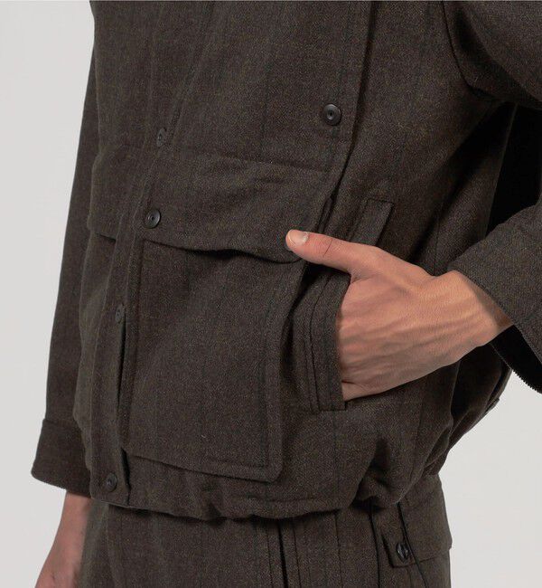 TOMORROWLAND MENS「ウールメルトンストライプ ショートブルゾン」|ブルゾン・スタジャン|