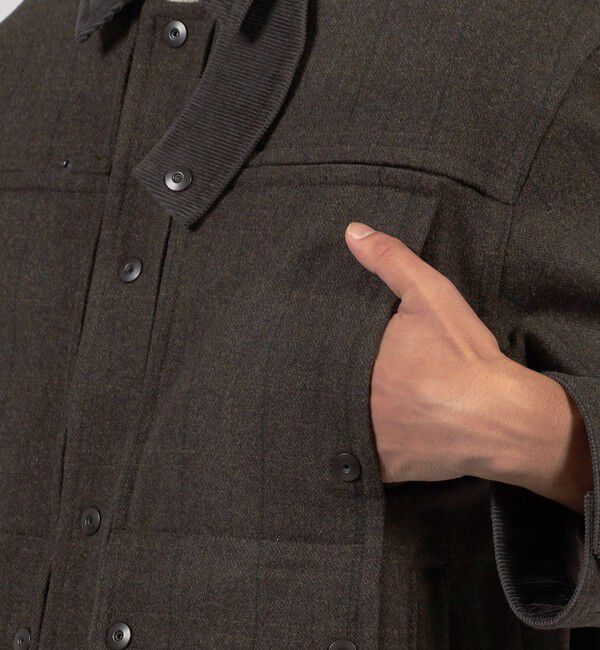 TOMORROWLAND MENS「ウールメルトンストライプ ショートブルゾン」|ブルゾン・スタジャン|