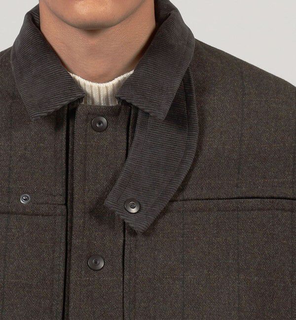 TOMORROWLAND MENS「ウールメルトンストライプ ショートブルゾン」|ブルゾン・スタジャン|