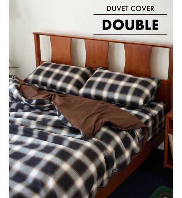 ACME「OMBRE CHECK DUVET COVER D　掛け布団カバー ダブル」|その他|ブラウン