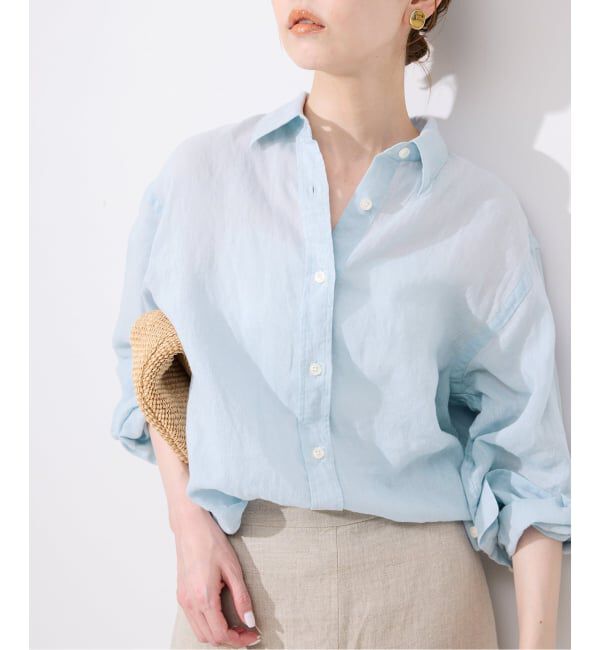 SLOBE IENA「《追加》リネンコットンレギュラーシャツ」|シャツ・ブラウス|