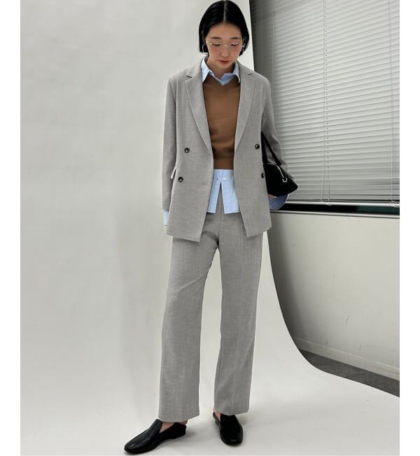 SLOBE IENA「《セットアップ対応可/追加2》ウォッシャブルツイルダブルジャケット」|テーラードジャケット|