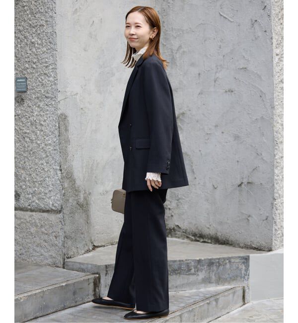 SLOBE IENA「《セットアップ対応可/追加2》ウォッシャブルツイルダブルジャケット」|テーラードジャケット|