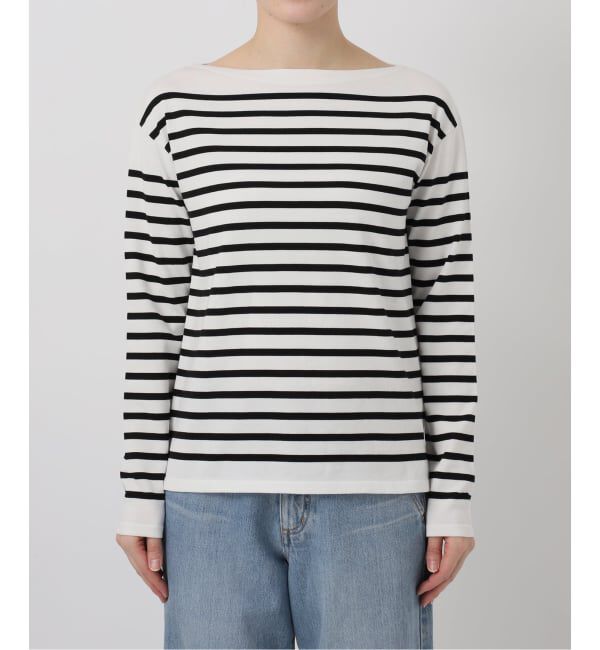 IENA「《新色》SEATTLEボーダーボートネックプルオーバー」|ニット・セーター|