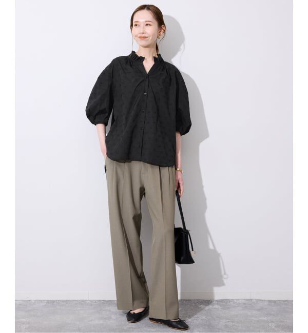 SLOBE IENA「《WEB・一部店舗限定》フラワー刺繍5分袖ブラウス」|シャツ・ブラウス|