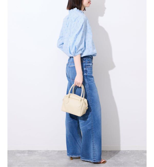 SLOBE IENA「《WEB・一部店舗限定》フラワー刺繍5分袖ブラウス」|シャツ・ブラウス|