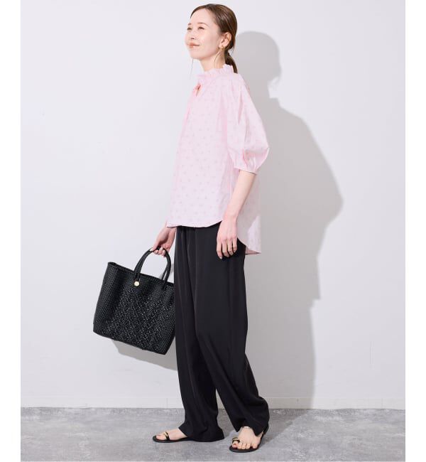 SLOBE IENA「《WEB・一部店舗限定》フラワー刺繍5分袖ブラウス」|シャツ・ブラウス|