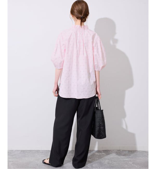 SLOBE IENA「《WEB・一部店舗限定》フラワー刺繍5分袖ブラウス」|シャツ・ブラウス|