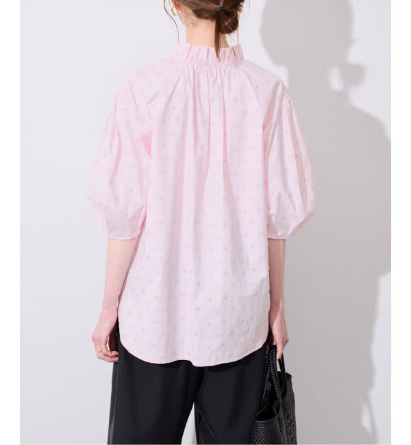 SLOBE IENA「《WEB・一部店舗限定》フラワー刺繍5分袖ブラウス」|シャツ・ブラウス|