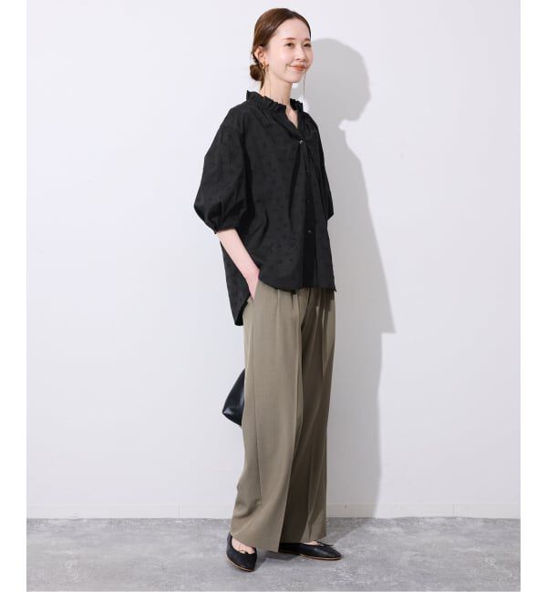 SLOBE IENA「《WEB・一部店舗限定》フラワー刺繍5分袖ブラウス」|シャツ・ブラウス|