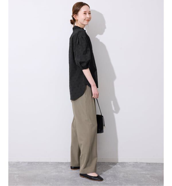 SLOBE IENA「《WEB・一部店舗限定》フラワー刺繍5分袖ブラウス」|シャツ・ブラウス|