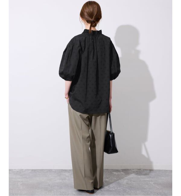 SLOBE IENA「《WEB・一部店舗限定》フラワー刺繍5分袖ブラウス」|シャツ・ブラウス|