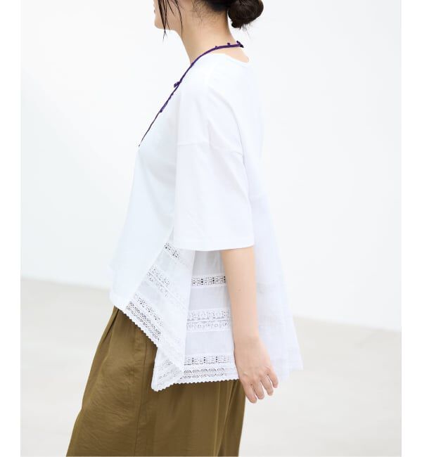 IENA「《予約》AAYUSHI/アユーシ バックスカーフハーフスリーブトップス SGN08110」|Tシャツ・カットソー|