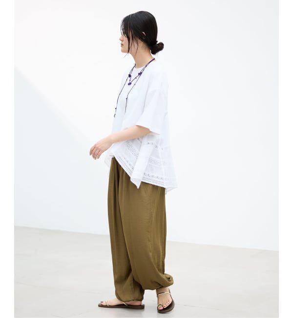 IENA「《予約》AAYUSHI/アユーシ バックスカーフハーフスリーブトップス SGN08110」|Tシャツ・カットソー|