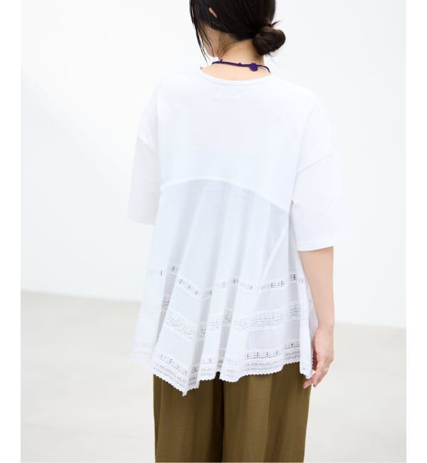 IENA「《予約》AAYUSHI/アユーシ バックスカーフハーフスリーブトップス SGN08110」|Tシャツ・カットソー|ホワイト