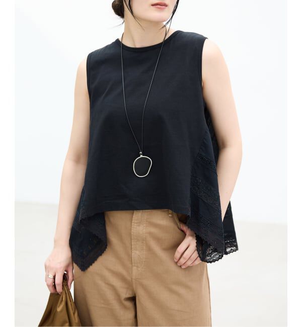 IENA「《予約》AAYUSHI/アユーシ バックスカーフノースリーブトップス SGN08111」|Tシャツ・カットソー|