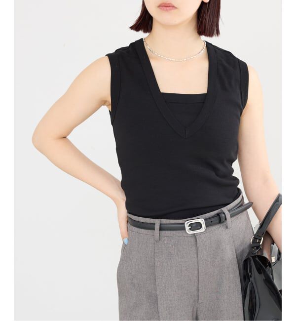 IENA「《予約》FLORE FLORE/フローレフローレ DEWITANK タンクトップ」|タンクトップ|ブラック