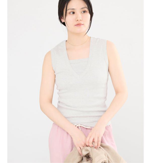 IENA「《予約》FLORE FLORE/フローレフローレ DEWITANK タンクトップ」|タンクトップ|グレー