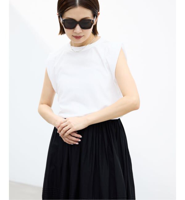 IENA「《予約》ATON/エイトン FRESCA SINGLEJERSEY NS ノースリーブ」|Tシャツ・カットソー|