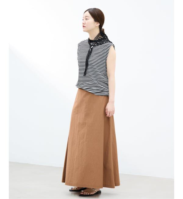 IENA「《予約》ATON/エイトン FRESCA SINGLEJERSEY NS ノースリーブ」|Tシャツ・カットソー|