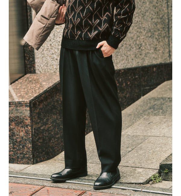 417 EDIFICE「&rdquo;4WAYストレッチ&rdquo;  オーセンティック２タックパンツ」|スラックス|