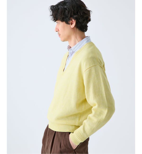 EDIFICE「WASHI/WOOL DEEP V ネックニット」|ニット・セーター|