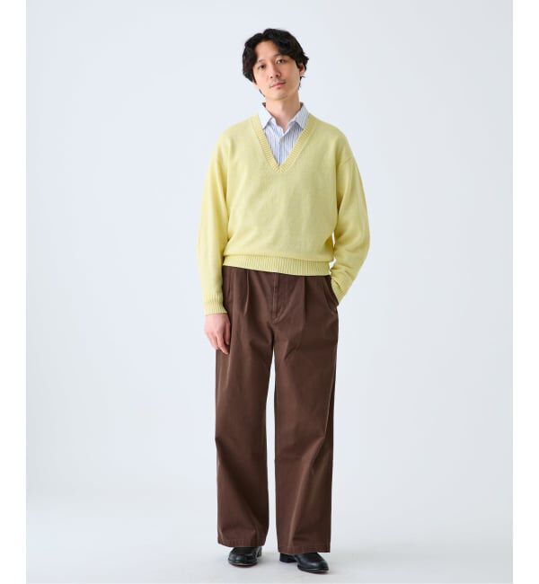 EDIFICE「WASHI/WOOL DEEP V ネックニット」|ニット・セーター|
