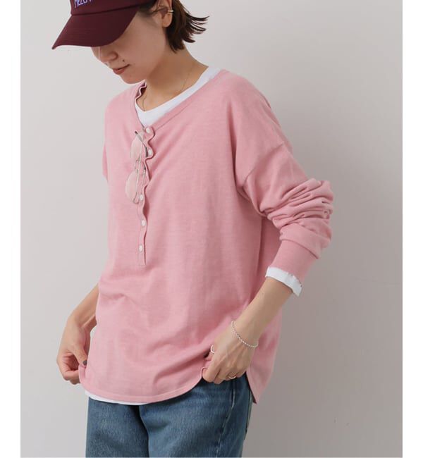 JOURNAL STANDARD relume「《追加2》［2枚セット］3WAYレイヤードヘンリープルオーバー」|ニット・セーター|ピンク