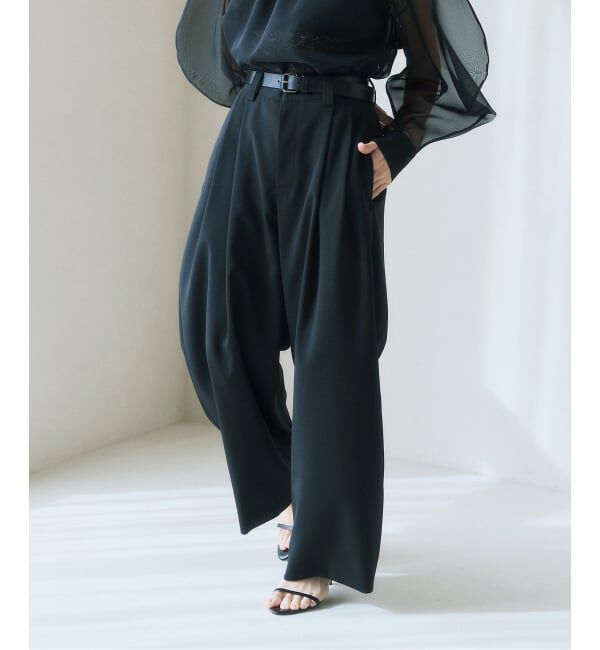 HARDY NOIR「ダブルクロス2タックバレルパンツ」|スラックス|ブラック