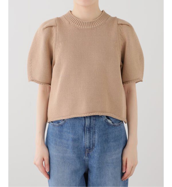Spick and Span「コットンナイロンハーフスリーブニット」|ニット・セーター|