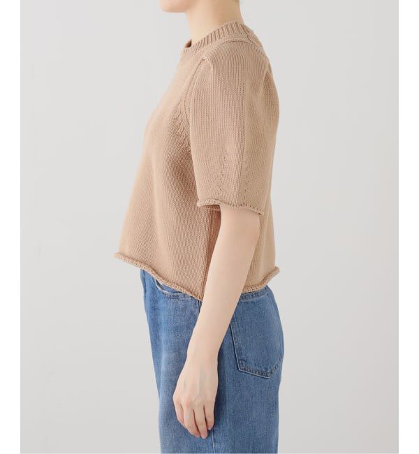 Spick and Span「コットンナイロンハーフスリーブニット」|ニット・セーター|