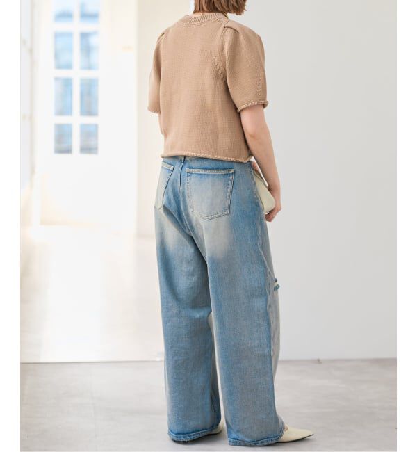 Spick and Span「コットンナイロンハーフスリーブニット」|ニット・セーター|