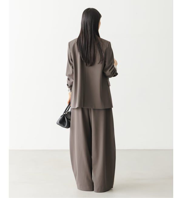 NOBLE「《セットアップ対応》フローツイルダブルタックワイドパンツ」|スラックス|