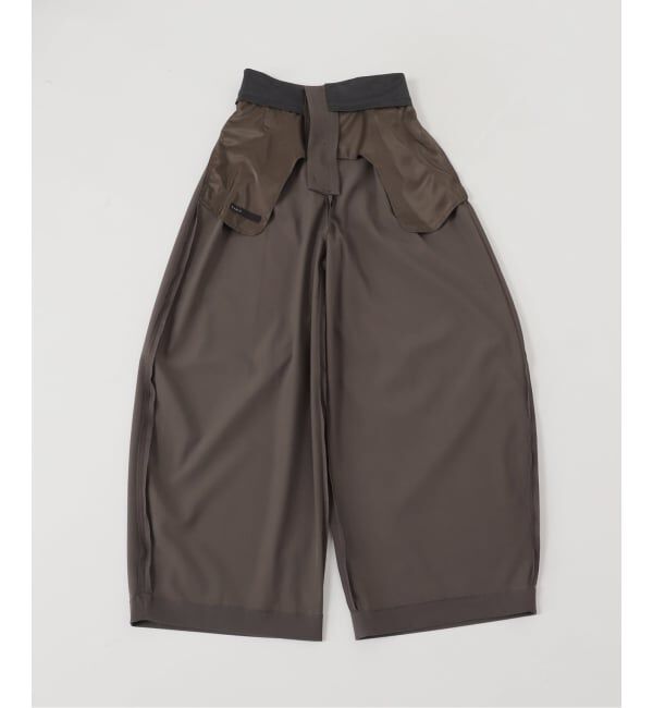 NOBLE「《セットアップ対応》フローツイルダブルタックワイドパンツ」|スラックス|