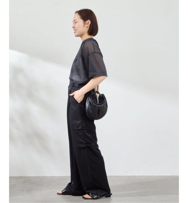 U by SPICK&SPAN「フェードサテンカーゴスラックス」|カーゴ|