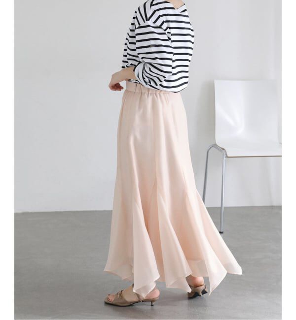  「【洗える】シアーランダムヘムスカート」|スカート|