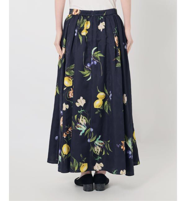  「【洗える】ボタニカルプリントスカート」|スカート|