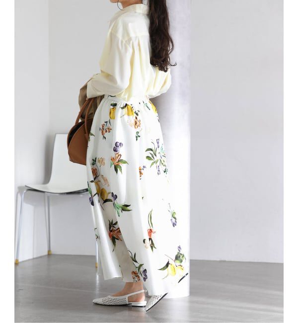  「【洗える】ボタニカルプリントスカート」|スカート|