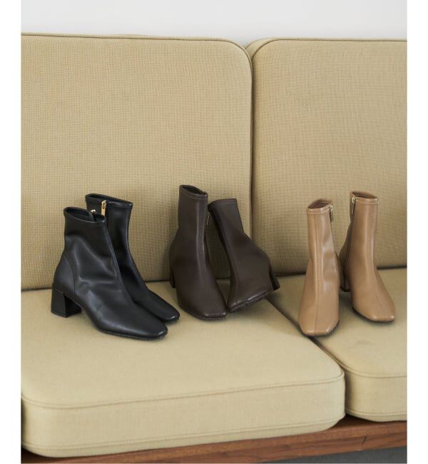  「《追加》5cmスクエアフィットショートブーツ」|ショートブーツ|
