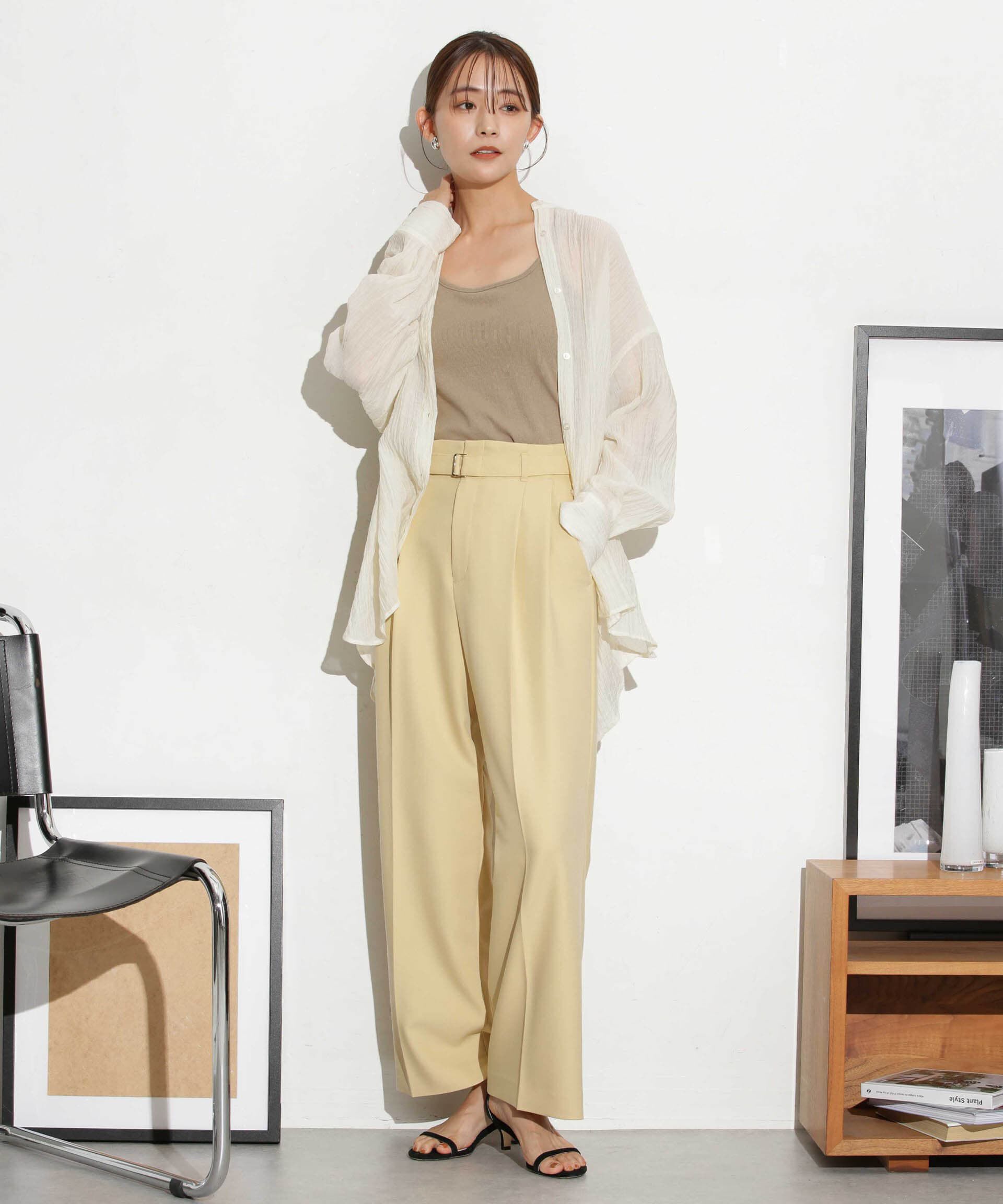 nano･universe「ベルト付きセミワイドツイルパンツ」|その他|