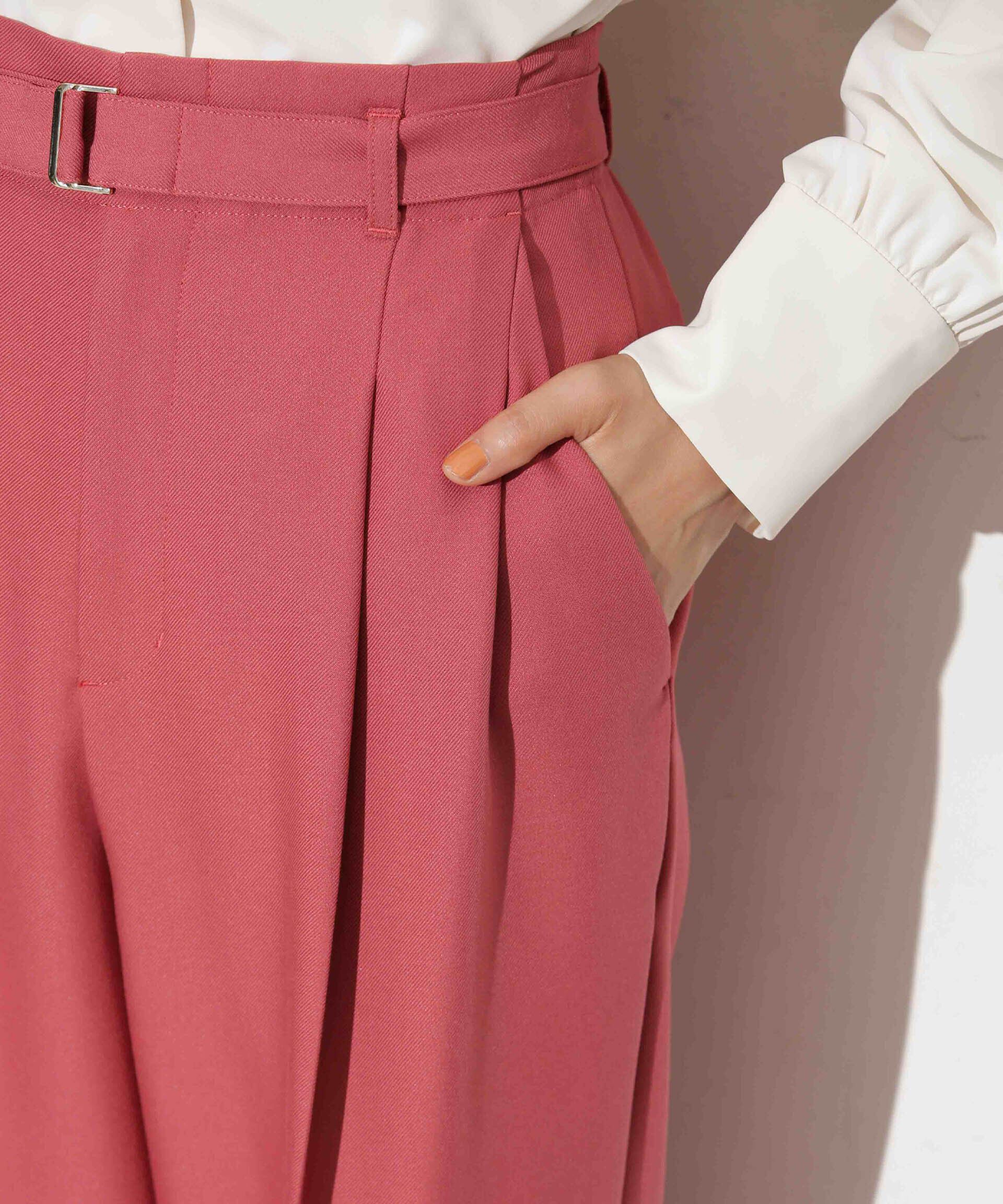 nano･universe「ベルト付きセミワイドツイルパンツ」|その他|