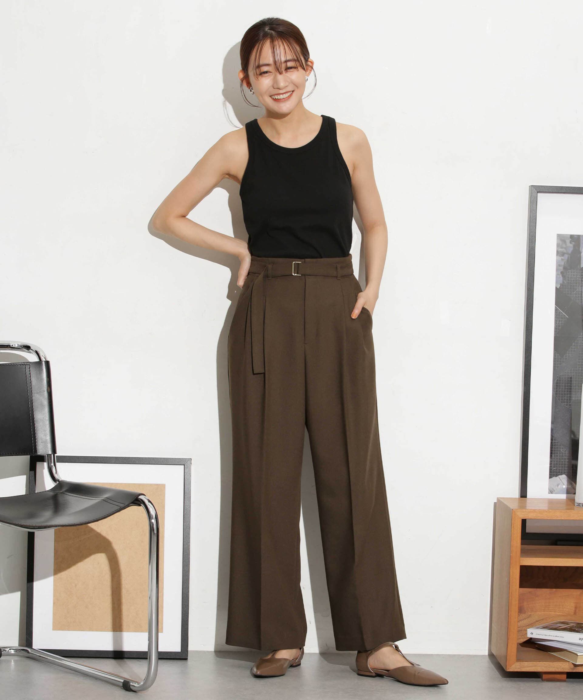 nano･universe「ベルト付きセミワイドツイルパンツ」|その他|