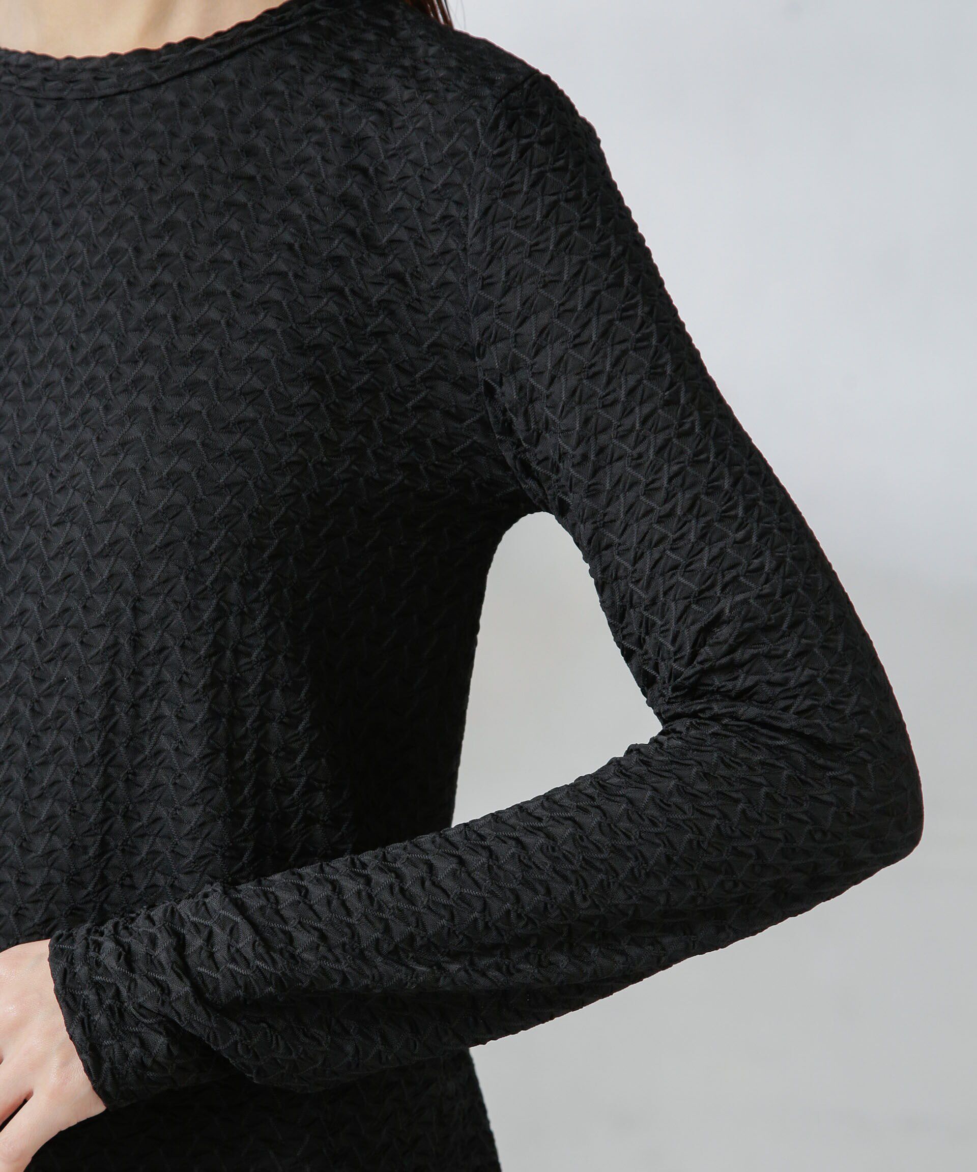 nano･universe「前後2wayシャーリングカットトップス」|Tシャツ・カットソー|