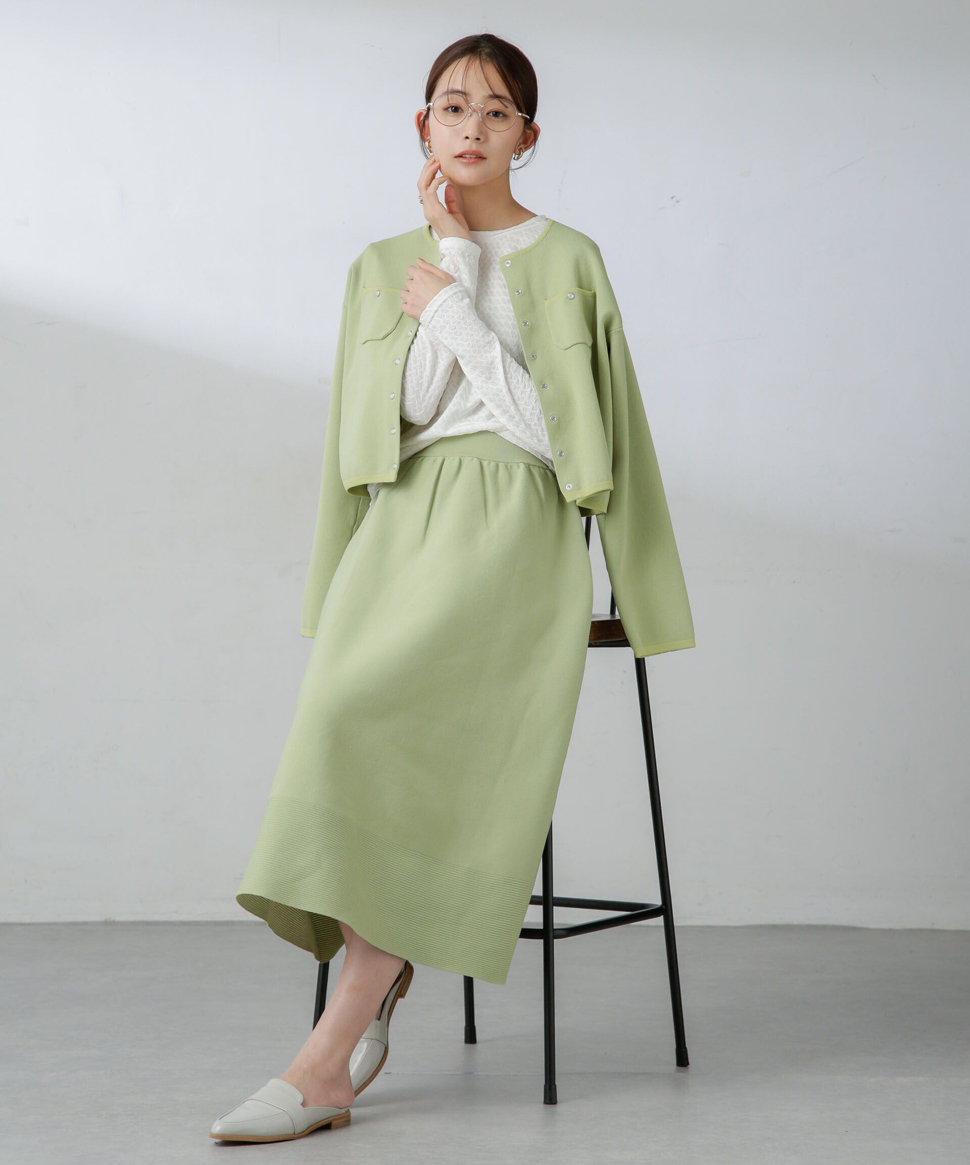 nano･universe「前後2wayシャーリングカットトップス」|Tシャツ・カットソー|