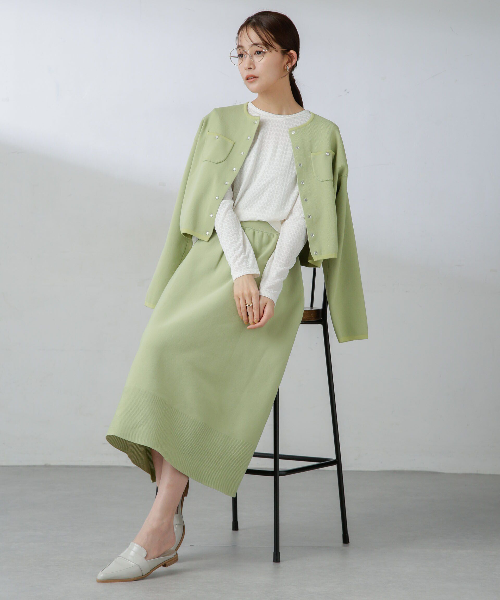 nano･universe「前後2wayシャーリングカットトップス」|Tシャツ・カットソー|