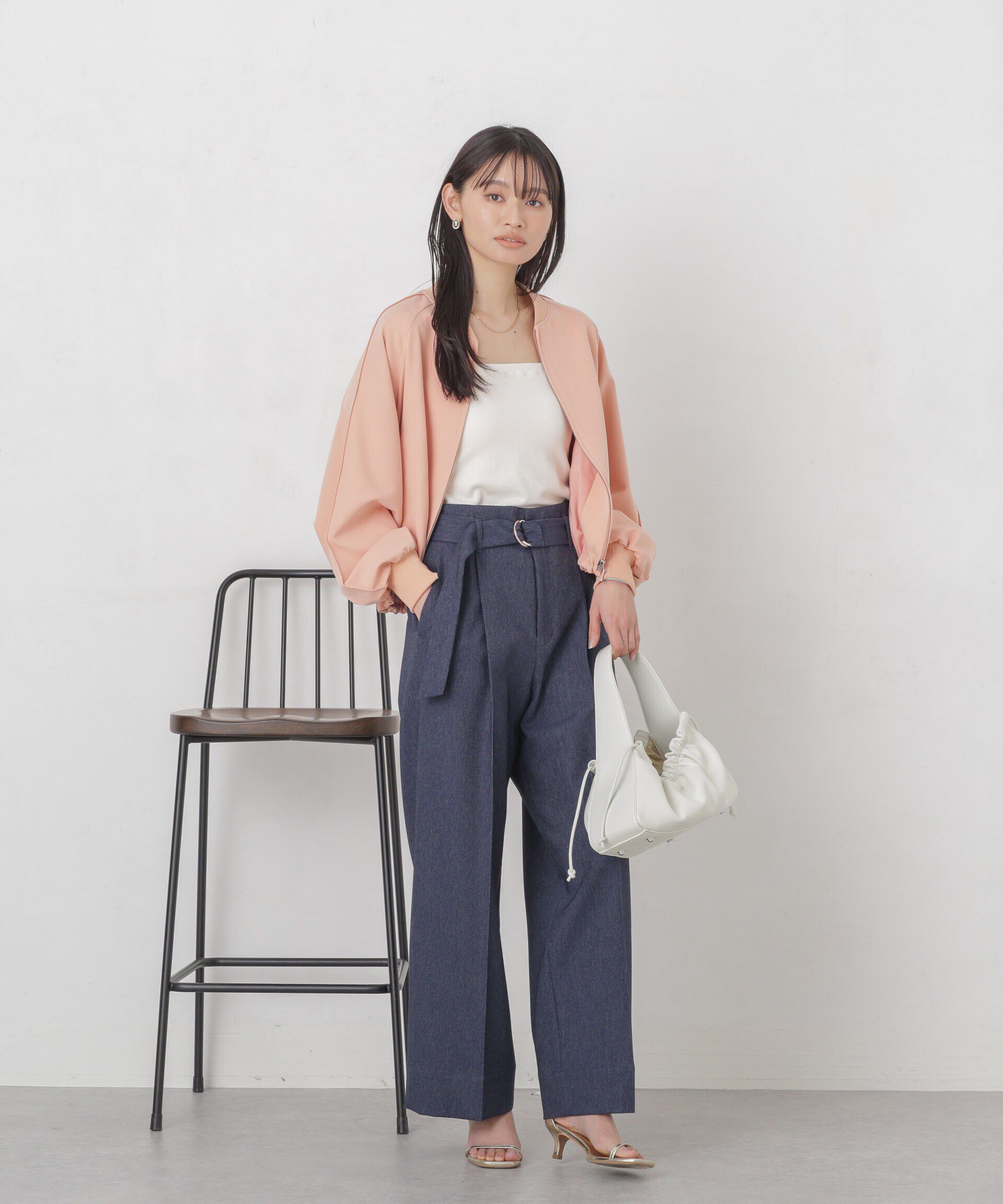 nano･universe「ダブルクロスリブブルゾン」|ブルゾン・スタジャン|