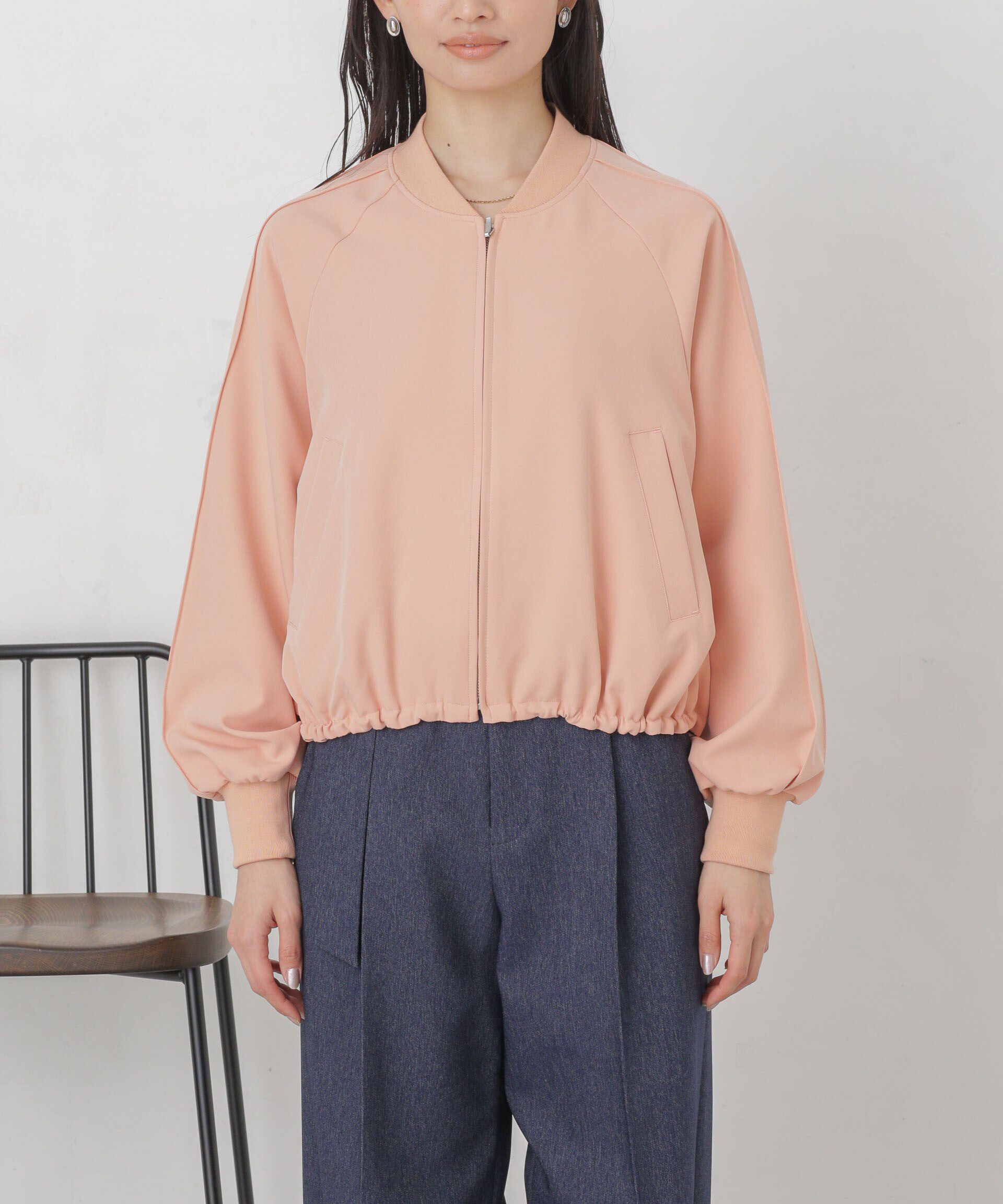 nano･universe「ダブルクロスリブブルゾン」|ブルゾン・スタジャン|