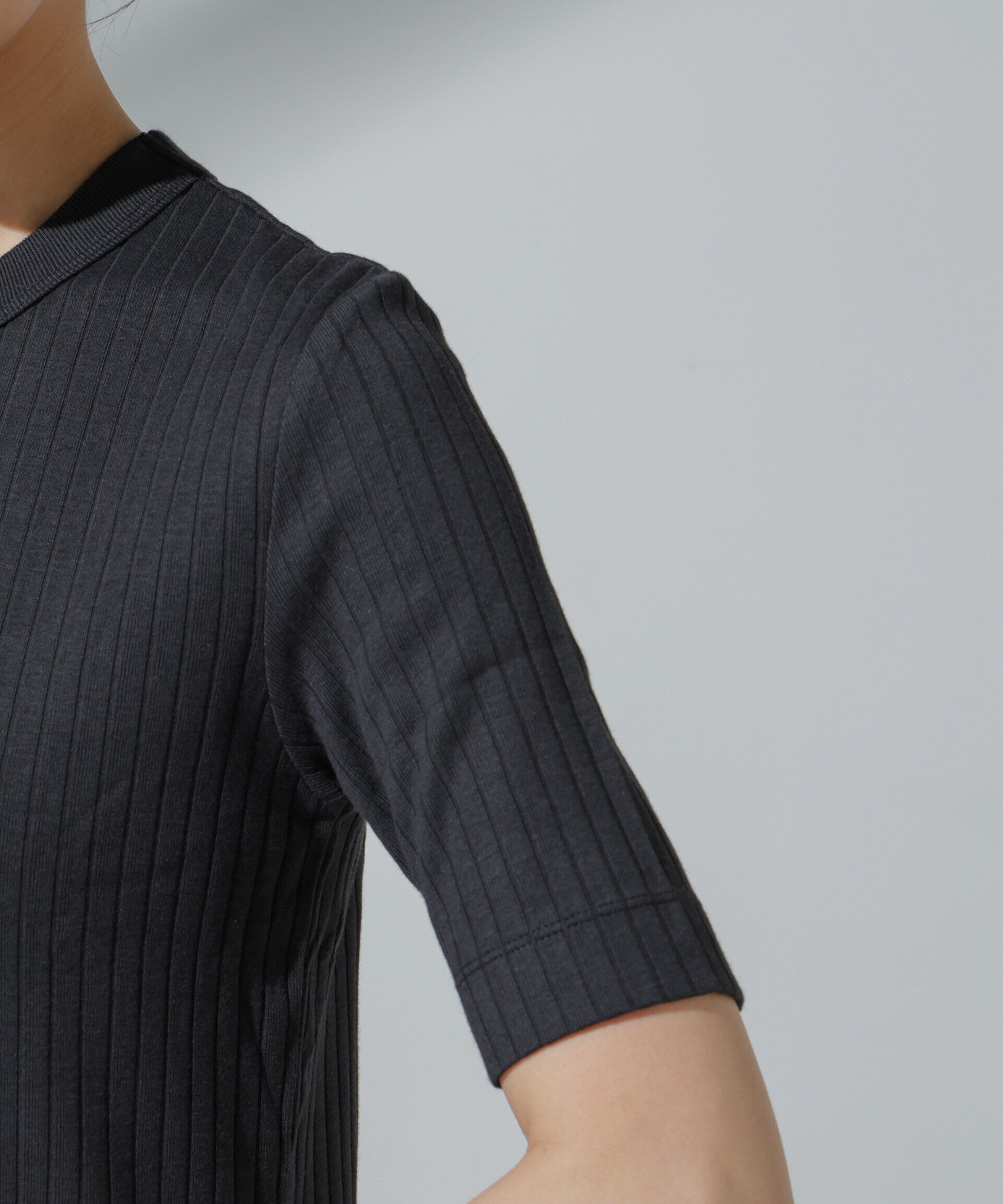 nano･universe「Anti Soaked(R) 汗染み防止 クルーネックリブTシャツ」|Tシャツ・カットソー|