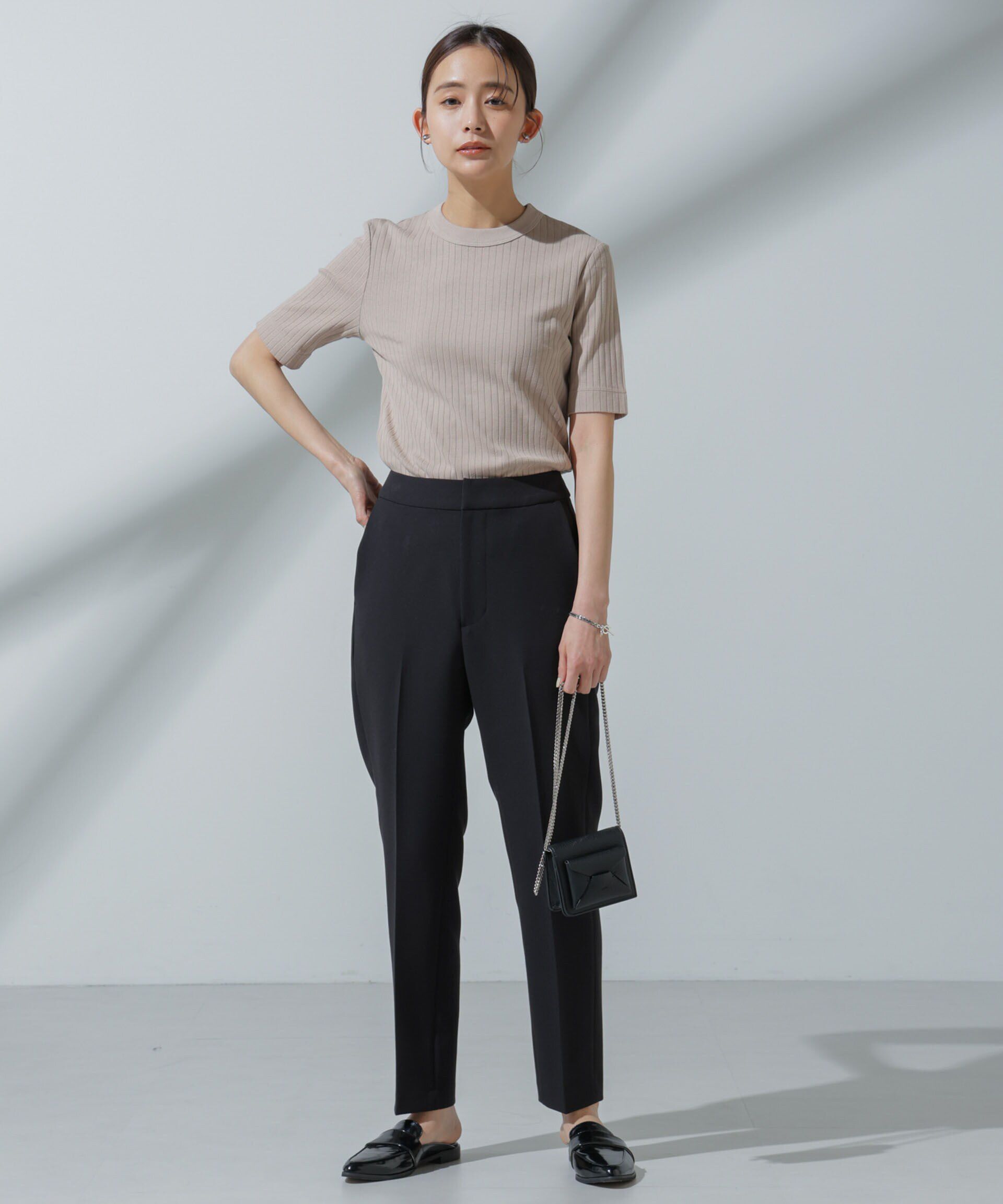 nano･universe「Anti Soaked(R) 汗染み防止 クルーネックリブTシャツ」|Tシャツ・カットソー|