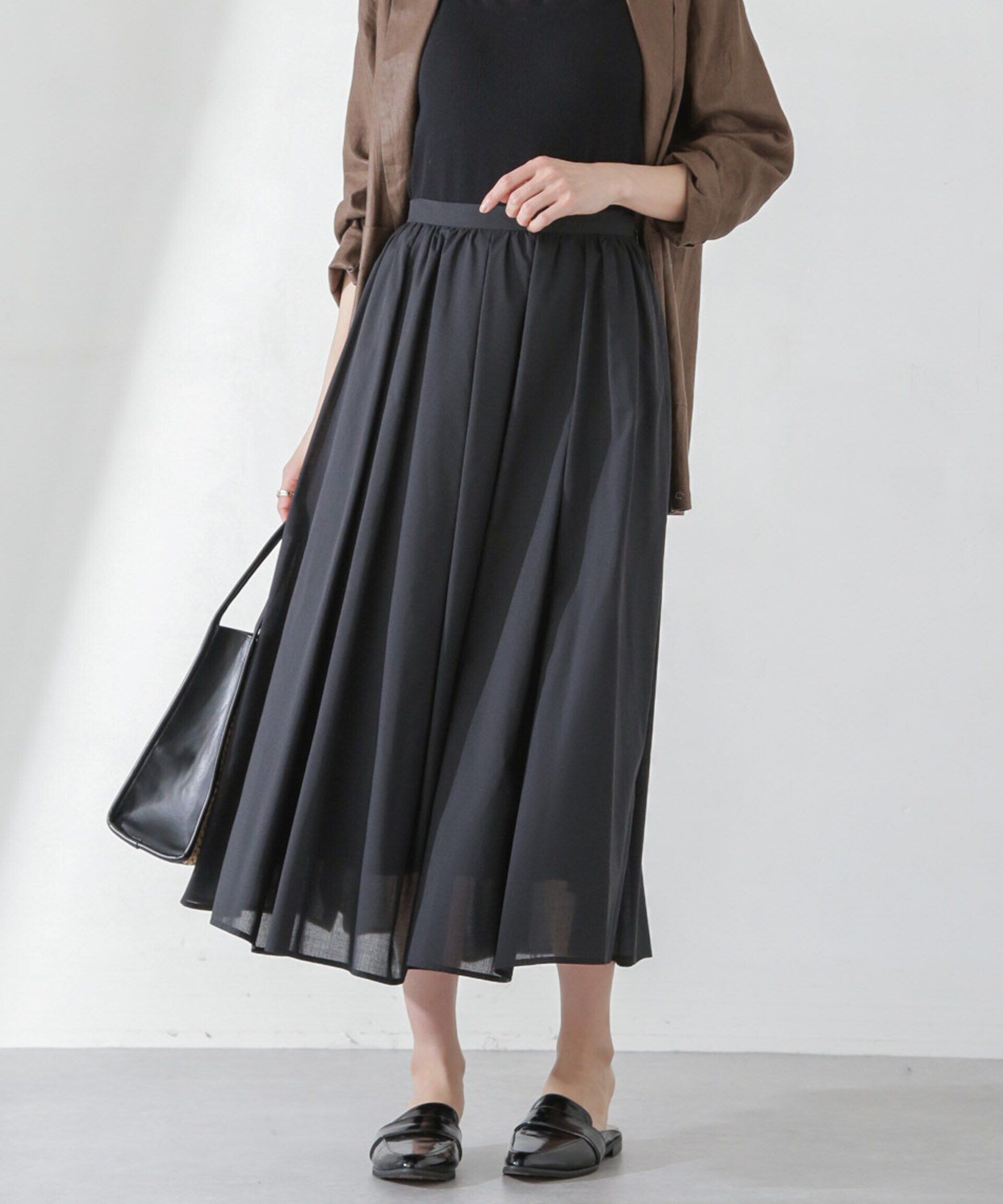 nano･universe「レオファインギャザーフレアスカート（セットアップ可）」|スカート|